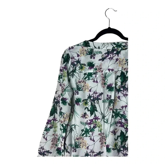 1302. AMOUR VERT NEW WITH TAGS LONG SLEEVE BLOUSE 100% SILK FLORAL PATTERN MED‎ - Picture 9 of 10